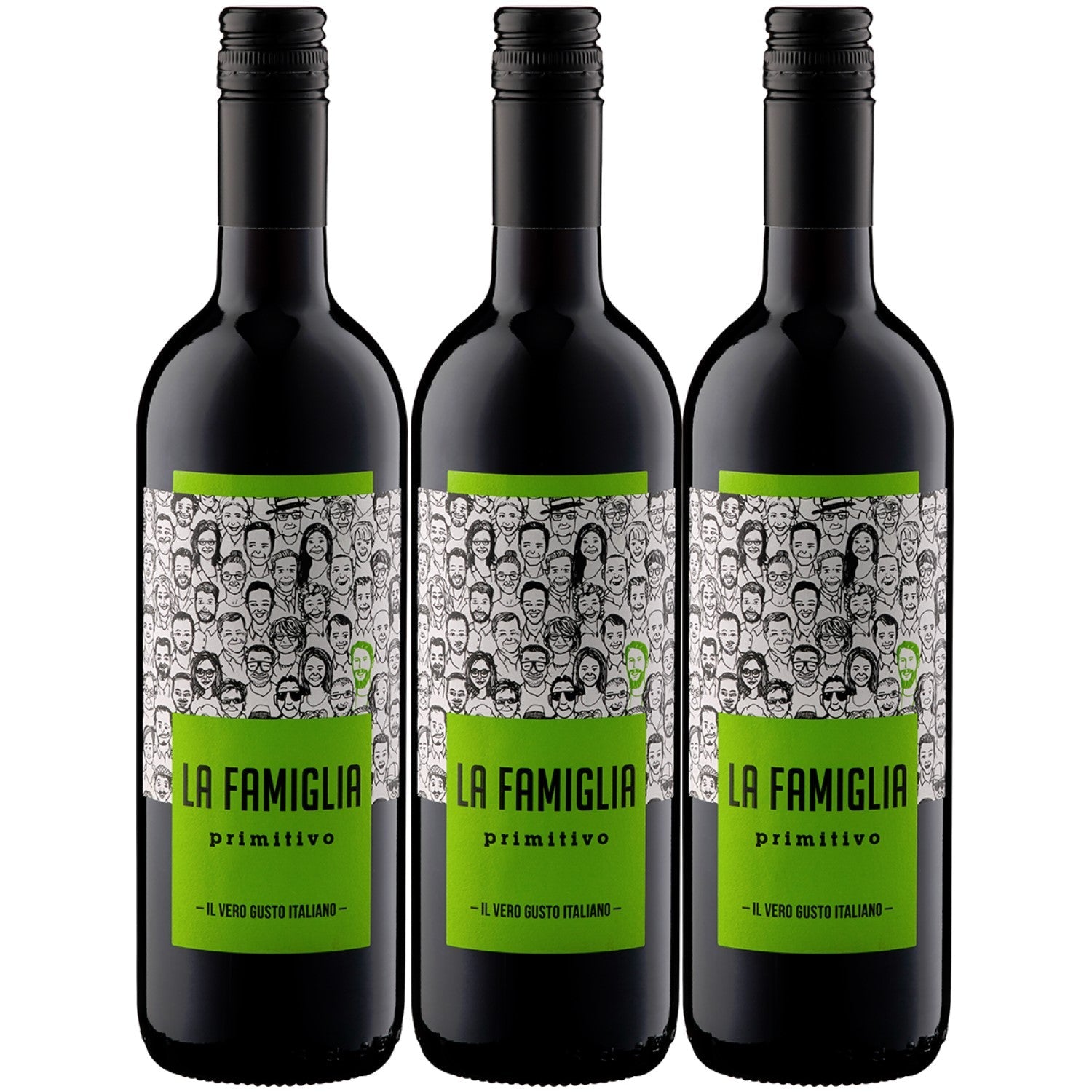x Versanel Wein Famiglia La Primitivo Rotwein Puglia Italien – (3 Trocken IGT 0.7