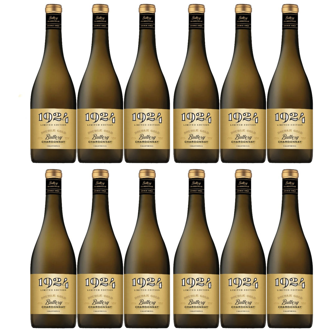 Delicato Family Wines Double Gold Buttery Chardonnay Weisswein Weiss trocken USA (12 x 0.75 l)