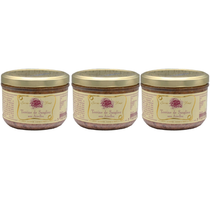Laredy Terrine de Sanglier aux Airelles Wildschweinterrine mit Preiselbeeren klassisch französischer Brotaufstrich Frankreich (3 x 180g)