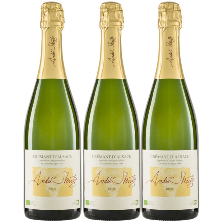 Domaine Stentz Crémant d'Alsace AOP Brut Bio Schaumwein Frankreich (3 x 0,75l)