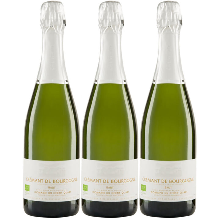 Domaine du Chétif Quart Crémant de Bourgogne AOP Brut Bio Schaumwein Frankreich (3 x 0,75l)