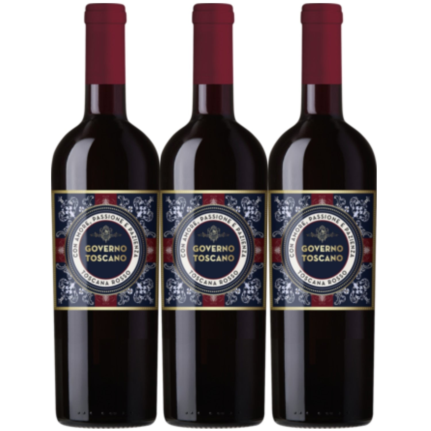 Governo Toscano Rosso Toscana Red Wine Italian Wine Dry IGT Italy (3 x 0.75l)