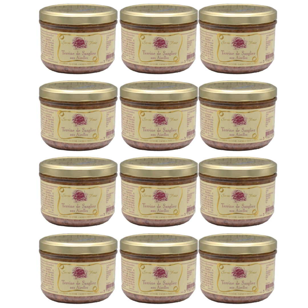 Laredy Terrine de Sanglier aux Airelles Wildschweinterrine mit Preiselbeeren klassisch französischer Brotaufstrich Frankreich (12 x 180g)