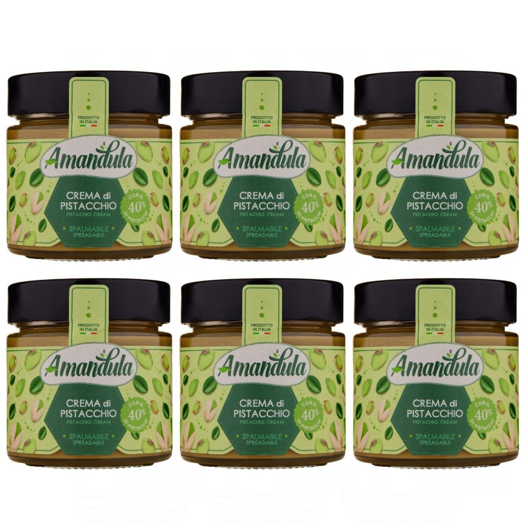 Amandula Crema di Pistacchio Feine Pistaziencreme Italien (6 x 210g) - Versanel - 