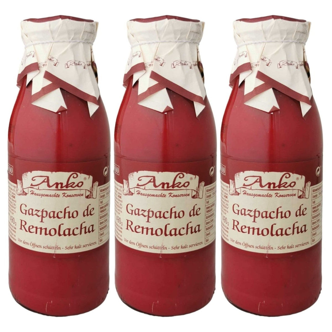 Anko Gazpacho de Remolacha Rote Beete Spanien (3 x 500ml) - Versanel - 