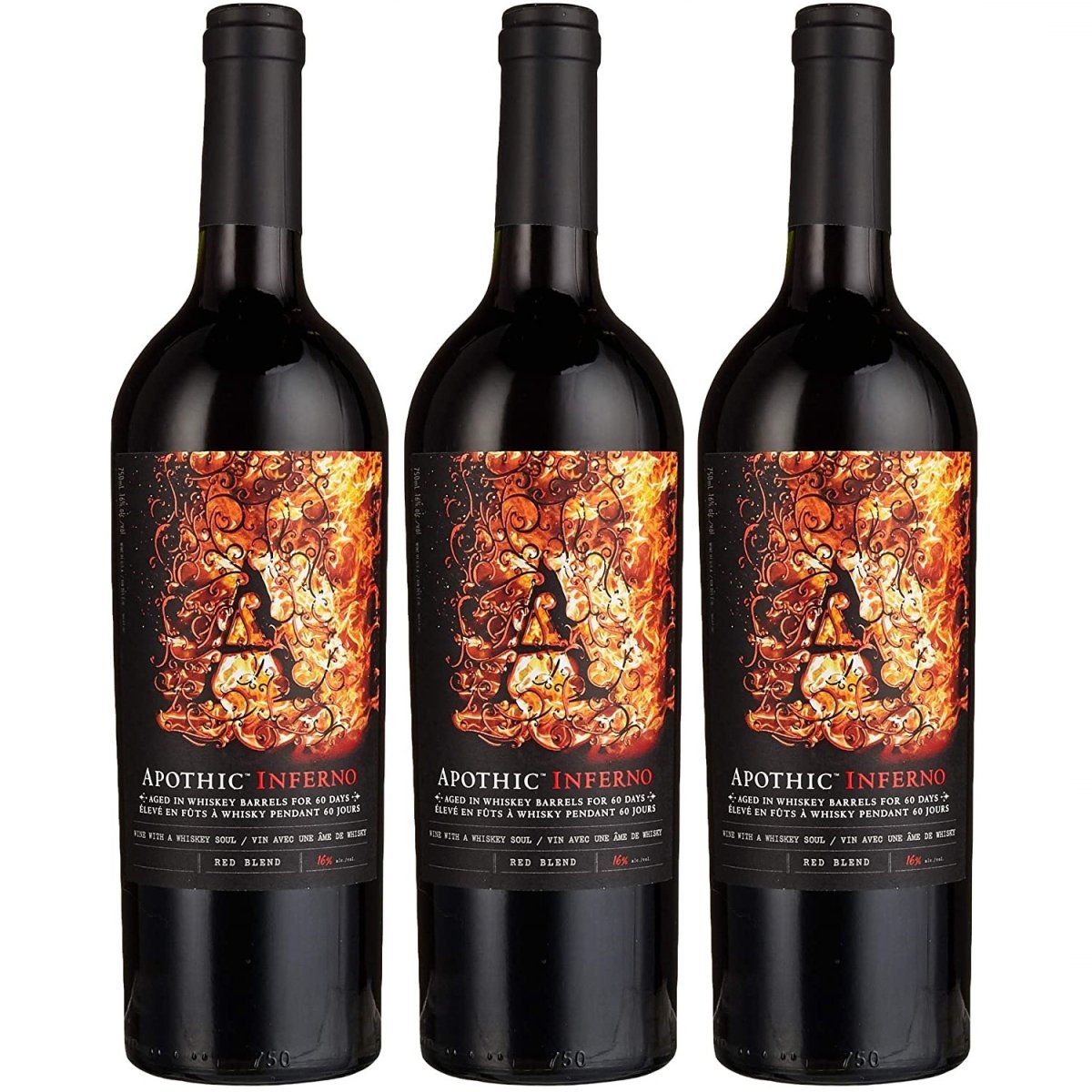 Apothic Inferno Rotwein Cuvée Wein trocken Kalifornien (3 x 0.75l) - Versanel - Wein