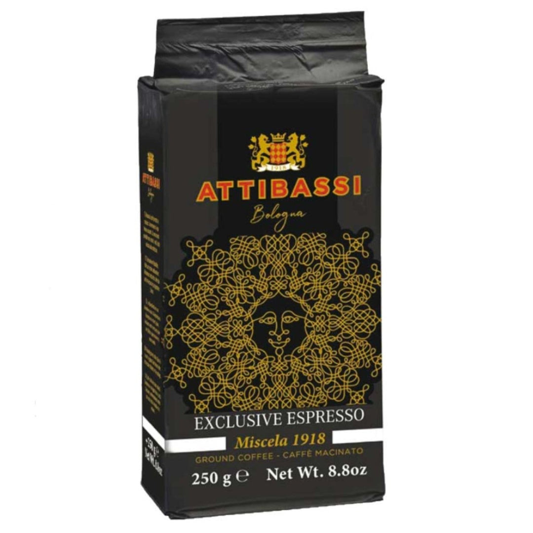 ATTIBASSI Espresso Miscela 1918 Kaffebohnen gemahlen Kaffee Bologna Italien inkl. FeinWert E - Book (6 x 250g) - Versanel - 
