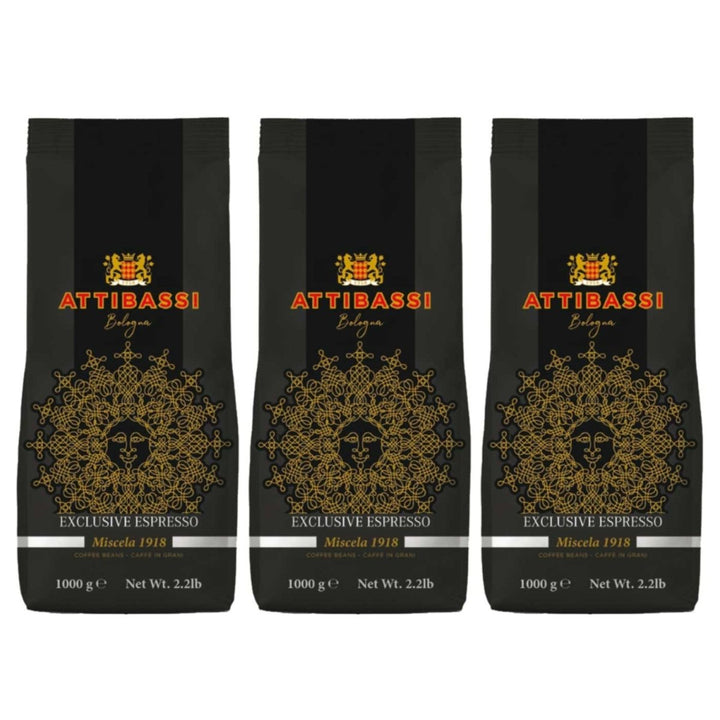 ATTIBASSI Espresso Miscela 1918 Kaffebohnen Kaffee Bologna Italien (3 x 1kg) - Versanel - 