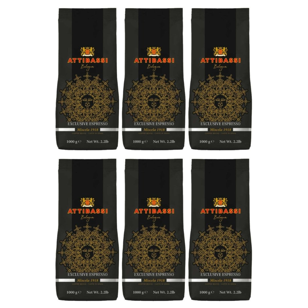 ATTIBASSI Espresso Miscela 1918 Kaffebohnen Kaffee Bologna Italien (6 x 1kg) - Versanel - 