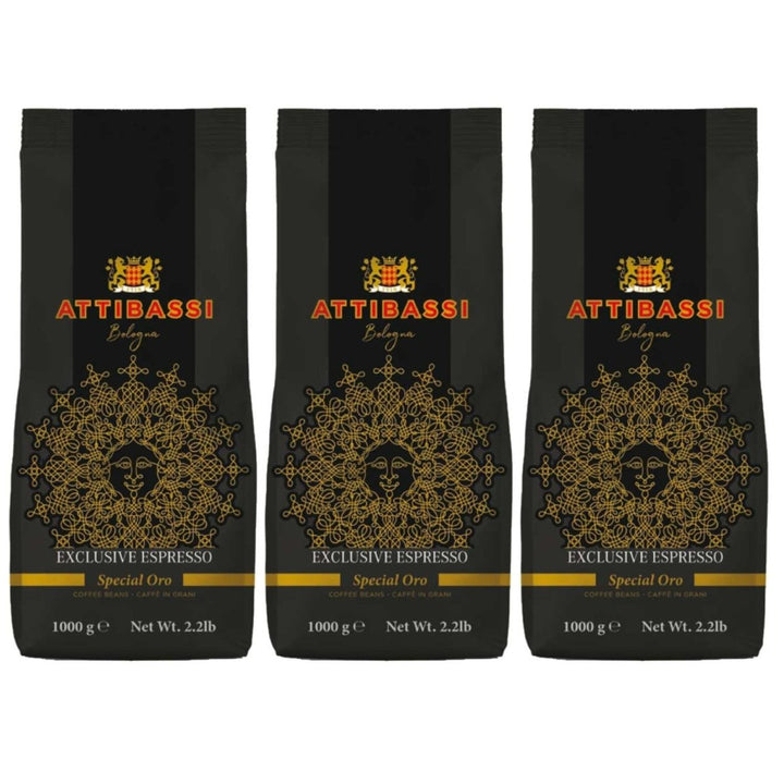 ATTIBASSI Espresso Special Oro Kaffebohnen Kaffee Bologna Italien (3 x 1kg) - Versanel - 