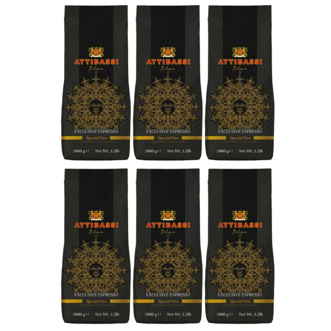 ATTIBASSI Espresso Special Oro Kaffebohnen Kaffee Bologna Italien (6 x 1kg) - Versanel - 