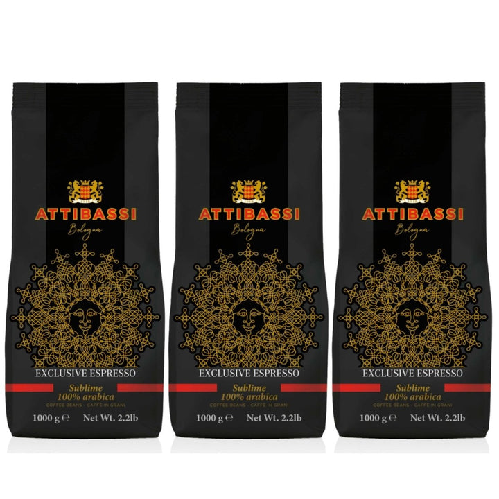 ATTIBASSI Espresso Sublime Kaffebohnen Kaffee Bologna Italien (3 x 1kg) - Versanel - 