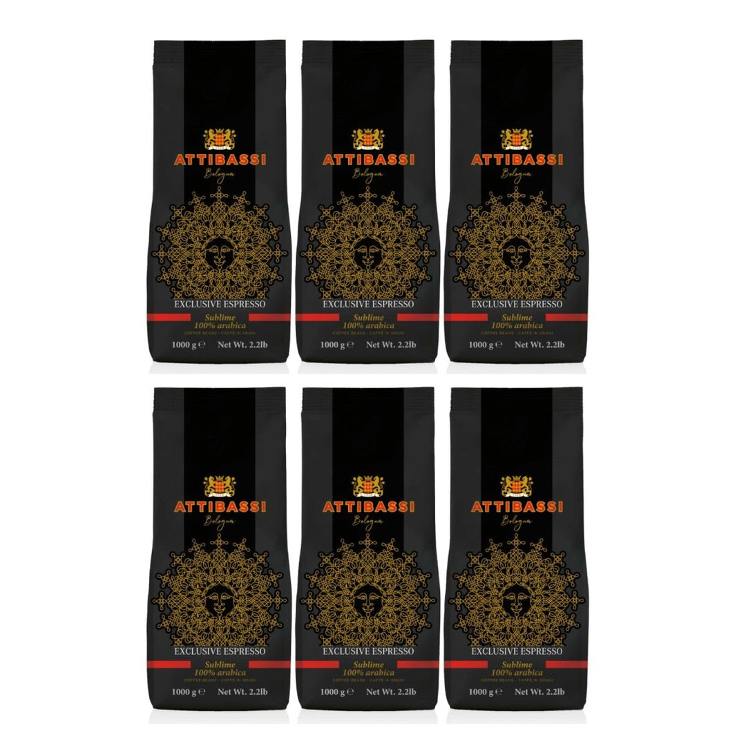 ATTIBASSI Espresso Sublime Kaffebohnen Kaffee Bologna Italien (6 x 1kg) - Versanel - 