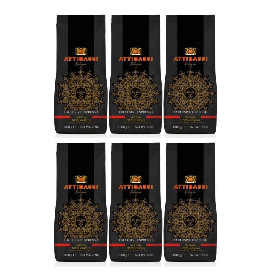 ATTIBASSI Espresso Sublime Kaffebohnen Kaffee Bologna Italien (6 x 1kg) - Versanel - 