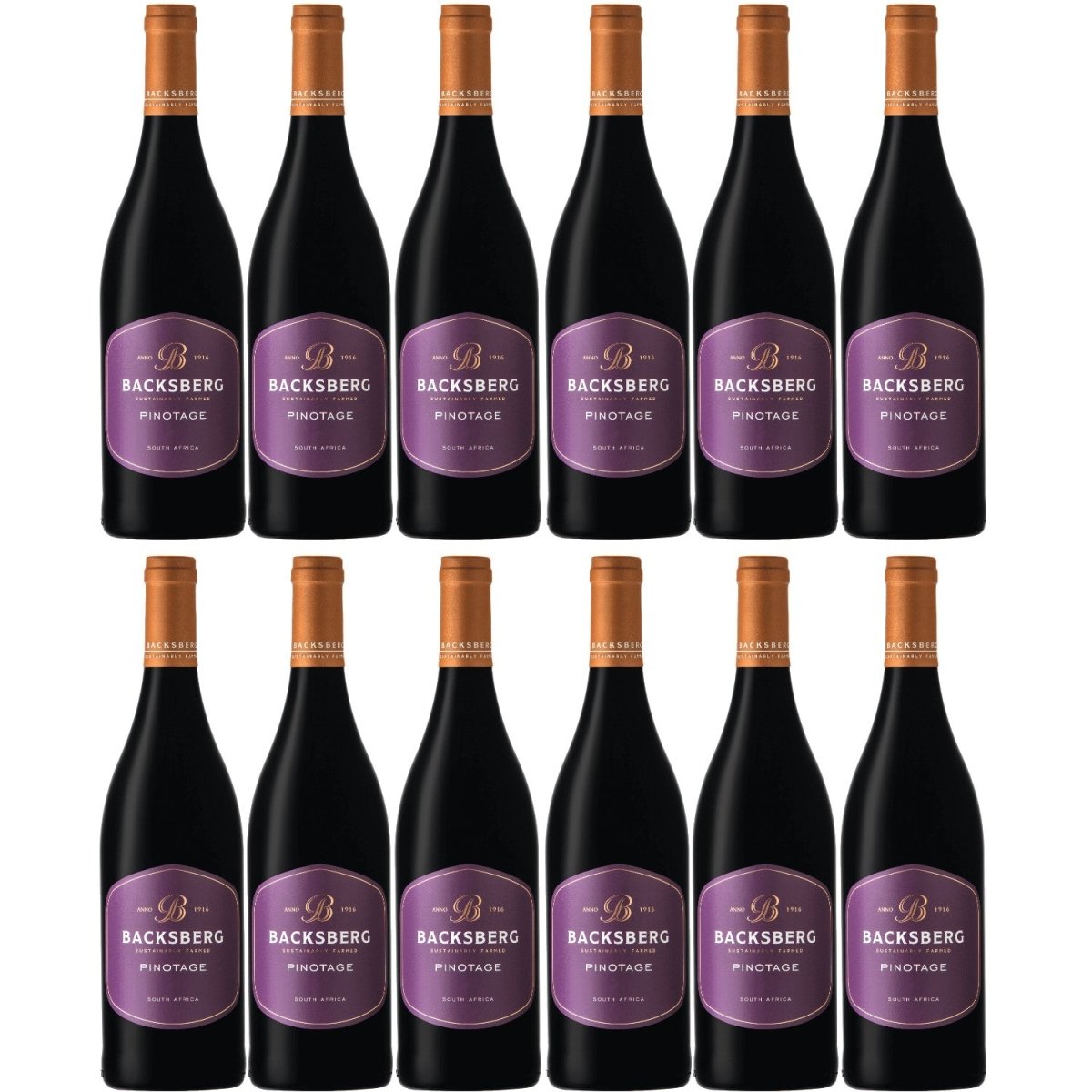 Backsberg Pinotage Rotwein Wein trocken Südafrika (12 x 0,75l) - Versanel -