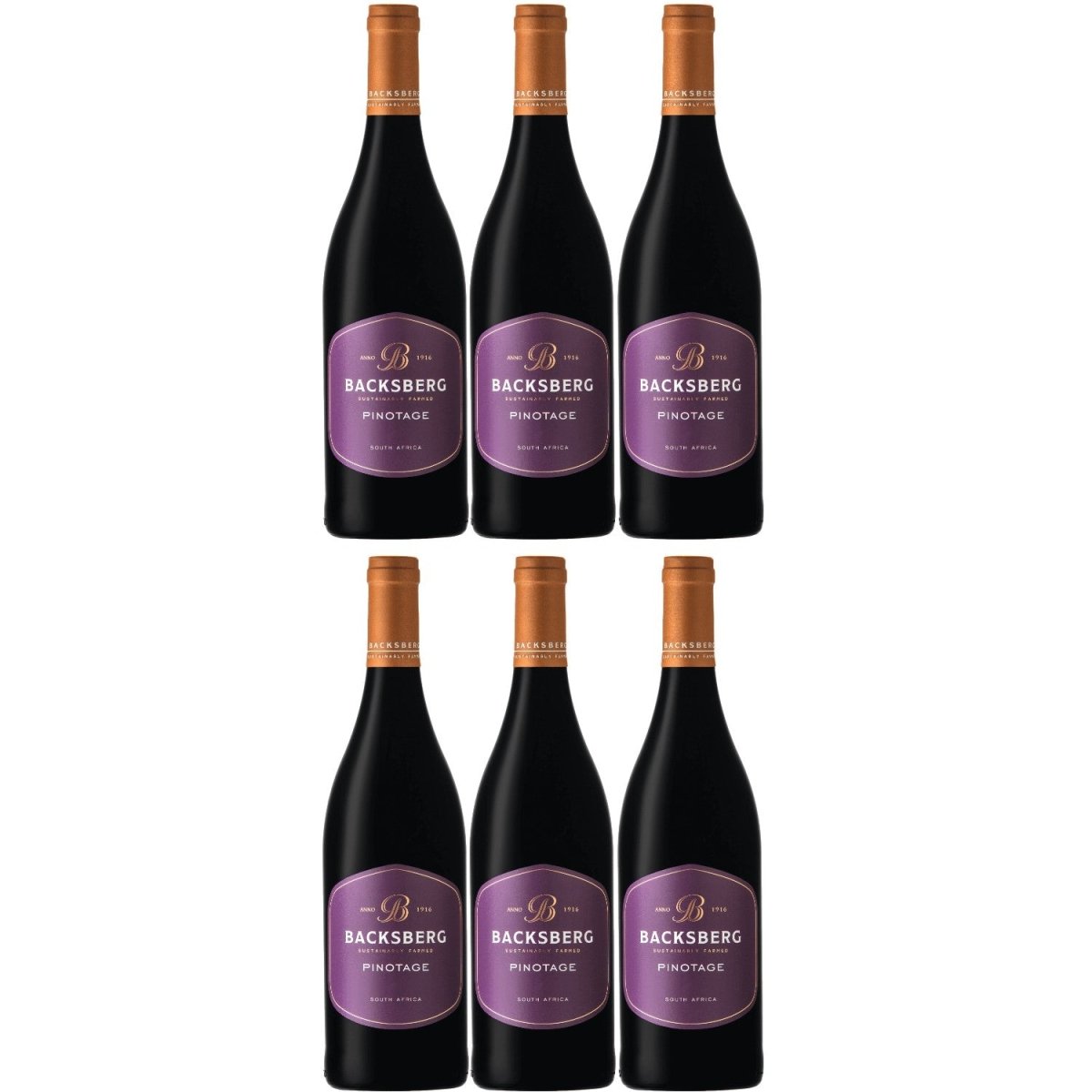 Backsberg Pinotage Rotwein Wein trocken Südafrika (6 x 0,75l) - Versanel -