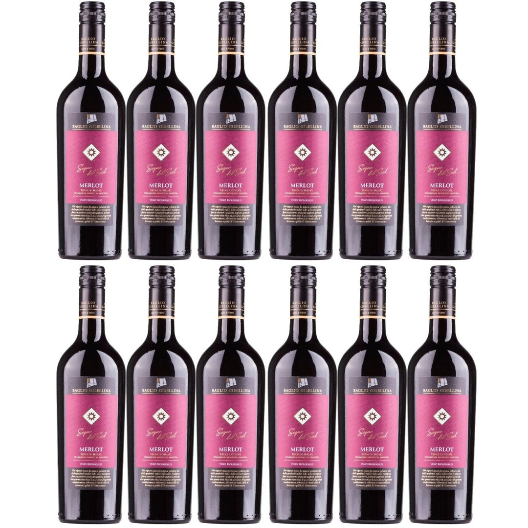Baglio Gibellina Sogno del Sud Merlot Bio Rotwein Wein halbtrocken Sizilien Italien (12 x 0,75l) - Versanel - 