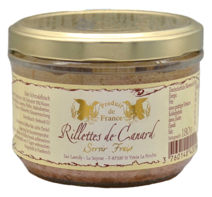 Laredy Rillettes de Canard Entenrillettes klassischer französischer Brotaufstrich Frankreich (12 x 180g)