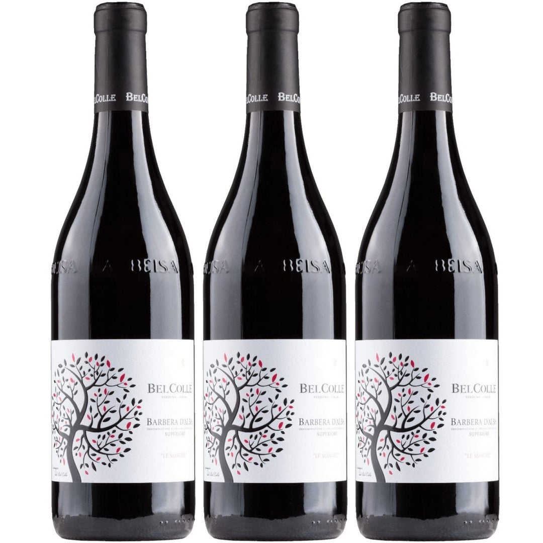 Bel Colle Barbera d'Alba Le Masche Barrique Superiore DOC Rotwein Wein Trocken Piemont Italien (3 x 0,75l) - Versanel - 