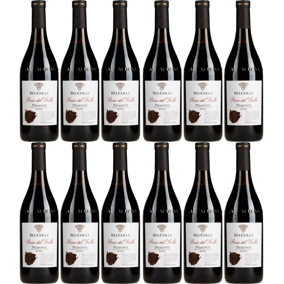 Bel Colle Piemonte Rosso Passo del Gallo Rotwein Wein Trocken Piemont Italien (12 x 0,75l) - Versanel - 