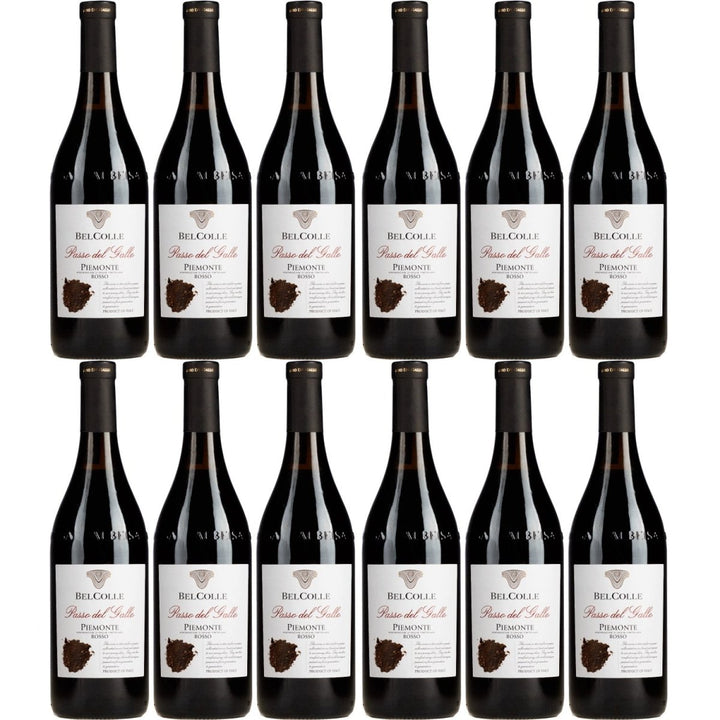 Bel Colle Piemonte Rosso Passo del Gallo Rotwein Wein Trocken Piemont Italien (12 x 0,75l) - Versanel - 