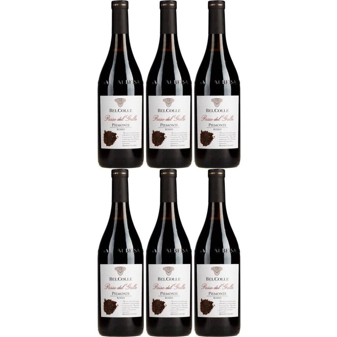 Bel Colle Piemonte Rosso Passo del Gallo Rotwein Wein Trocken Piemont Italien (6 x 0,75l) - Versanel - 