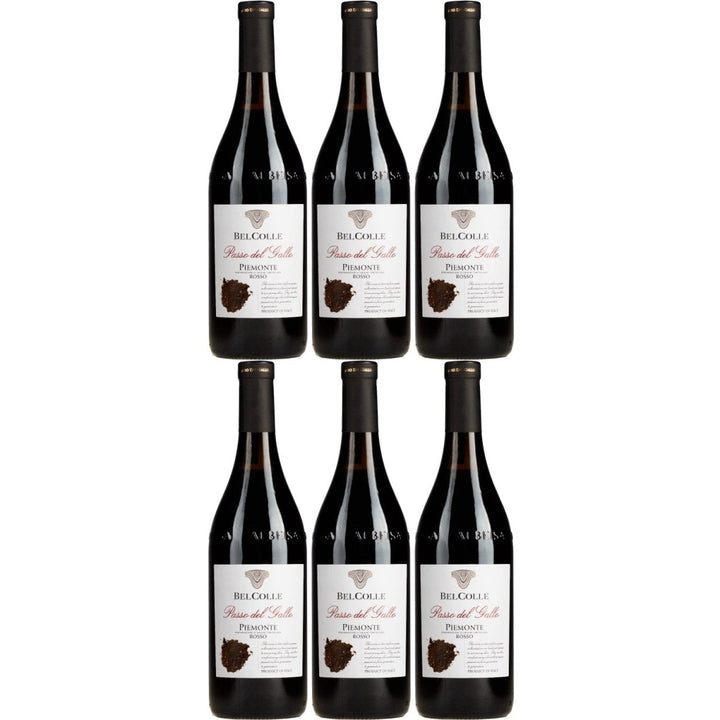 Bel Colle Piemonte Rosso Passo del Gallo Rotwein Wein Trocken Piemont Italien (6 x 0,75l) - Versanel - 