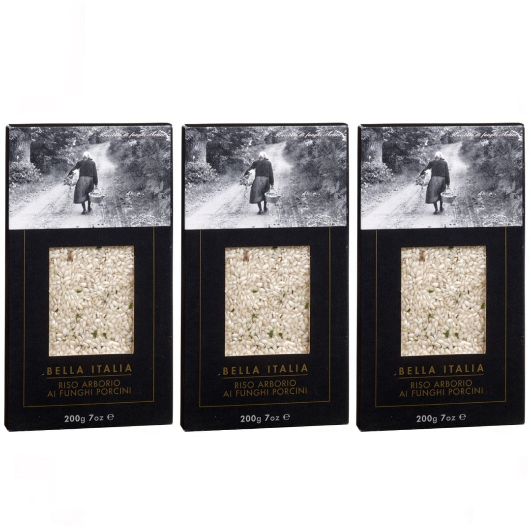 Bella Italia Riso Arborio ai funghi porcini Risotto mit Steinpilzen Italien (3 x 200g) - Versanel - 