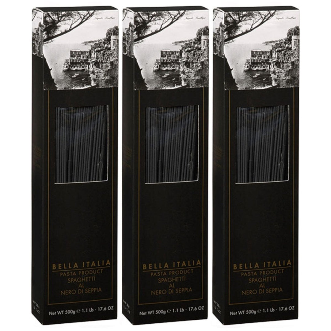 Bella Italia Spaghetti al Nero di Seppia Italien (3 x 500 g) - Versanel - 