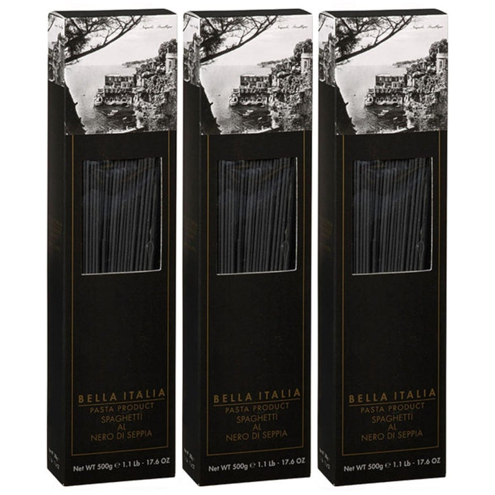 Bella Italia Spaghetti al Nero di Seppia Italien (3 x 500 g) - Versanel - 