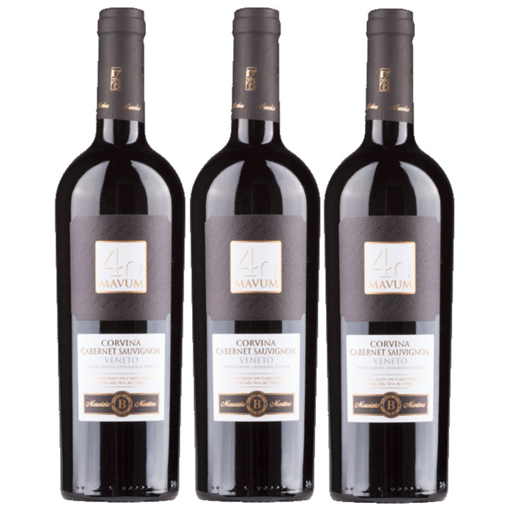 Biscardo Mavum Corvina Cabernet trocken Rotwein Rot Trocken Italien (3 x 0,75l) - Versanel - 