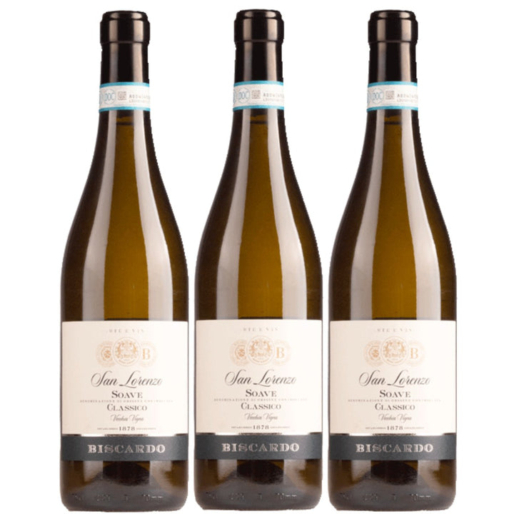 Biscardo San Lorenzo Soave Classico Vigne Vecchia Weisswein Wein Trocken Weiß Italien (3 x 0,75l) - Versanel - 