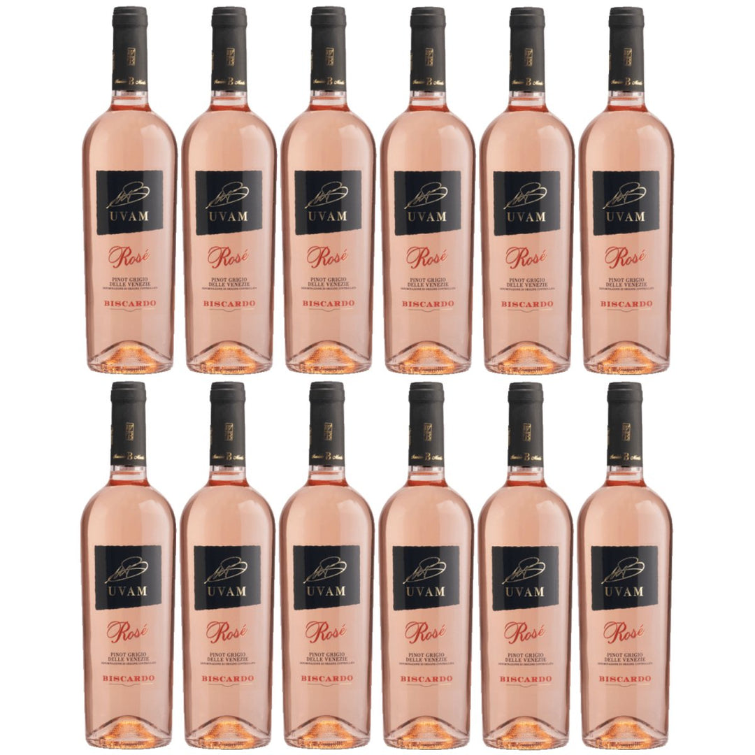 Biscardo UVAM Pinot Grigio Blush Rosato Roséwein Wein Trocken Rosé Italien (12 x 0,75l) - Versanel - 