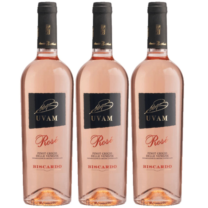 Biscardo UVAM Pinot Grigio Blush Rosato Roséwein Wein Trocken Rosé Italien (3 x 0,75l) - Versanel - 