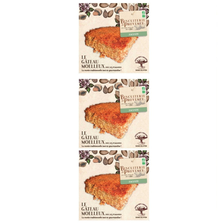 Biscuiterie de Provence Mandelkuchen BIO Kuchen Süßgebäck Glutenfrei Frankreich (3 x 225g) - Versanel - 
