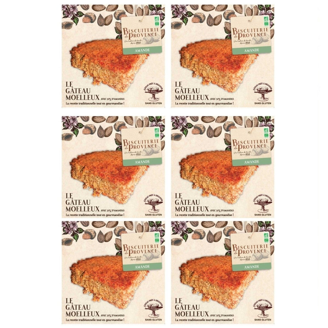 Biscuiterie de Provence Mandelkuchen BIO Kuchen Süßgebäck Glutenfrei Frankreich (6 x 225g) - Versanel - 