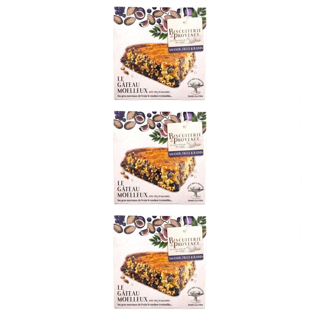 Biscuiterie de Provence Mandelkuchen mit Feigen und Rosinen Kuchen Süßgebäck Glutenfrei Frankreich (3 x 240g) - Versanel - 
