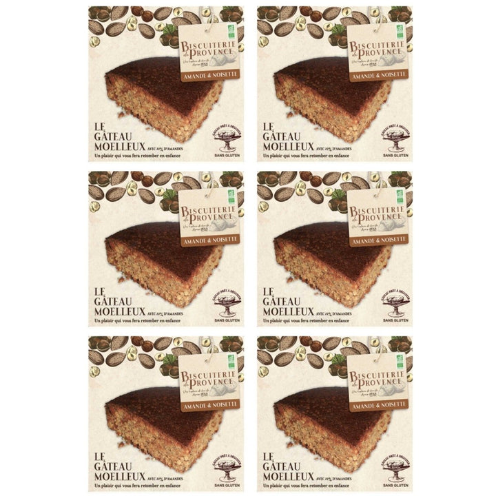 Biscuiterie de Provence Mandelkuchen mit Haselnüssen BIO Kuchen Süßgebäck Glutenfrei Frankreich (6 x 225g) - Versanel - 