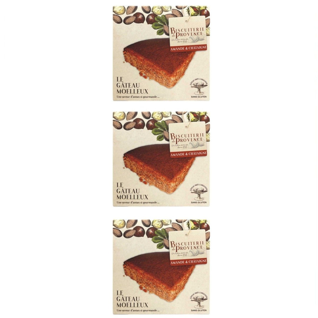 Biscuiterie de Provence Mandelkuchen mit Kastanien Kuchen Süßgebäck Glutenfrei Frankreich (3 x 240g) - Versanel - 