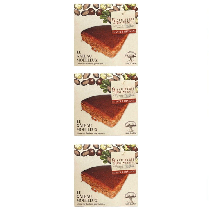 Biscuiterie de Provence Mandelkuchen mit Kastanien Kuchen Süßgebäck Glutenfrei Frankreich (3 x 240g) - Versanel - 
