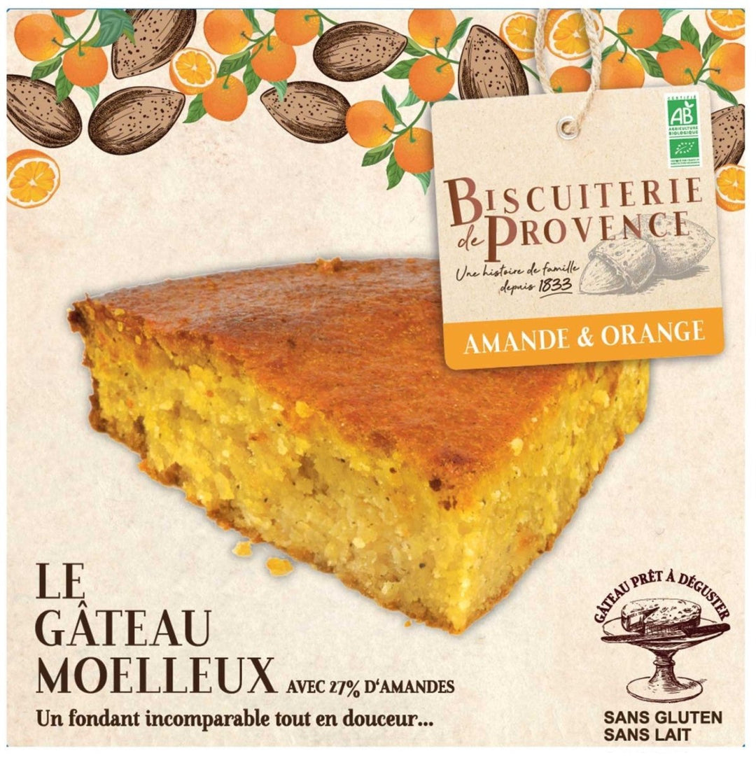 Biscuiterie de Provence Mandelkuchen mit Orange BIO Kuchen Süßgebäck Glutenfrei Frankreich (1 x 225g) - Versanel - 