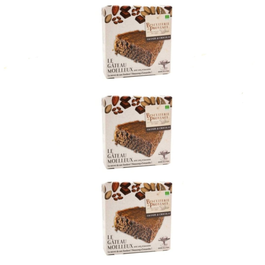 Biscuiterie de Provence Mandelkuchen mit Schokolade BIO Kuchen Süßgebäck Glutenfrei Frankreich (3 x 110g) - Versanel - 