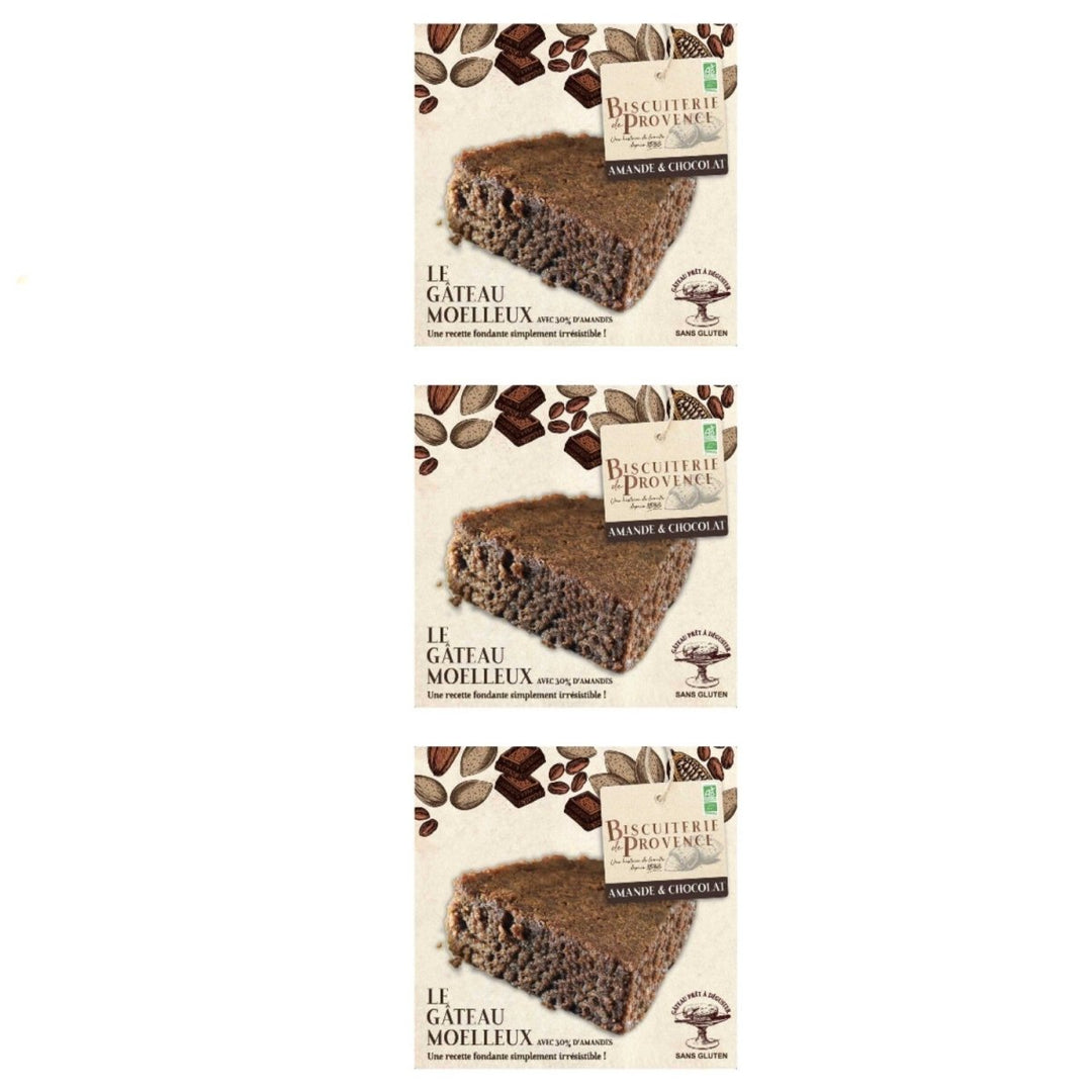 Biscuiterie de Provence Mandelkuchen mit Schokolade BIO Kuchen Süßgebäck Glutenfrei Frankreich (3 x 225g) - Versanel - 
