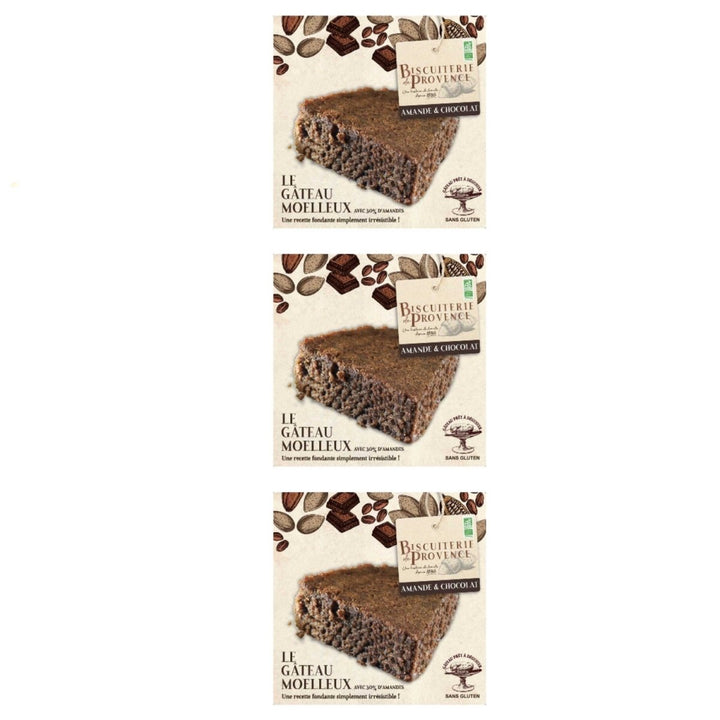 Biscuiterie de Provence Mandelkuchen mit Schokolade BIO Kuchen Süßgebäck Glutenfrei Frankreich (3 x 225g) - Versanel - 