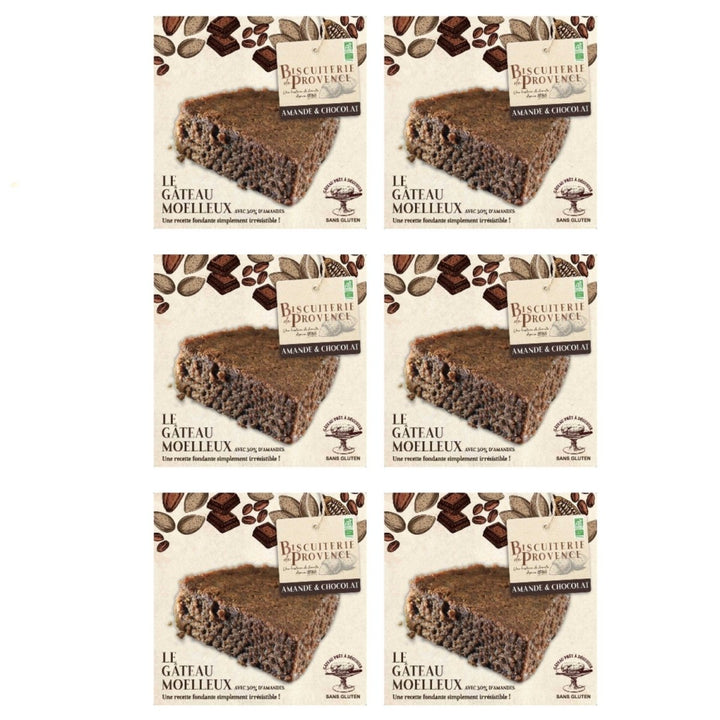 Biscuiterie de Provence Mandelkuchen mit Schokolade BIO Kuchen Süßgebäck Glutenfrei Frankreich (6 x 225g) - Versanel - 