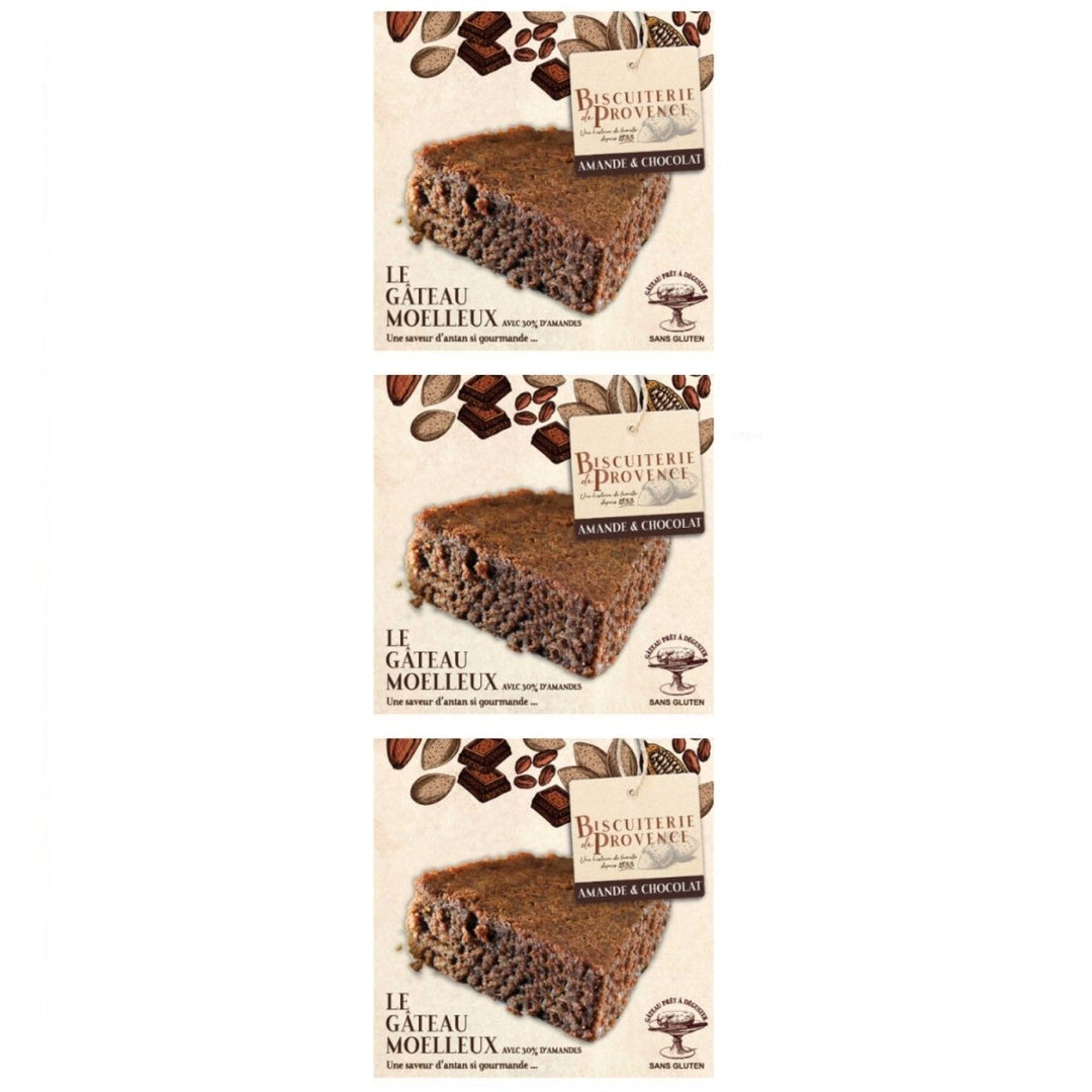 Biscuiterie de Provence Mandelkuchen mit Schokolade Kuchen Süßgebäck Glutenfrei Frankreich (3 x 240g) - Versanel - 