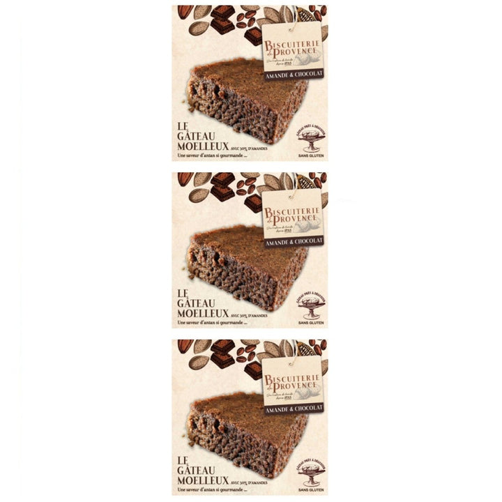 Biscuiterie de Provence Mandelkuchen mit Schokolade Kuchen Süßgebäck Glutenfrei Frankreich (3 x 240g) - Versanel - 