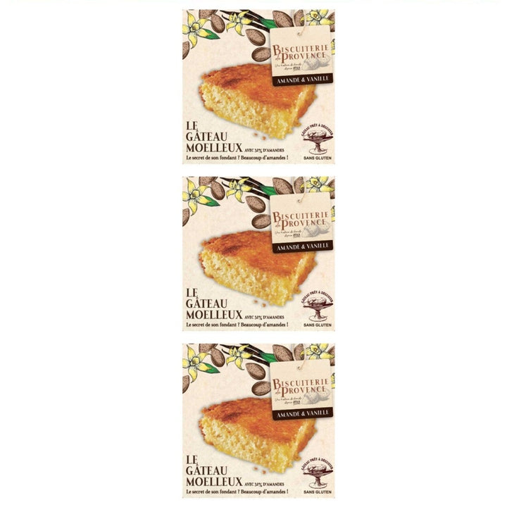 Biscuiterie de Provence Mandelkuchen mit Vanille Kuchen Süßgebäck Glutenfrei Frankreich (3 x 120g) - Versanel - 