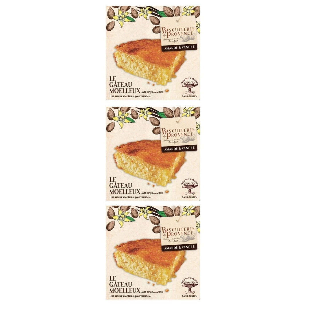Biscuiterie de Provence Mandelkuchen mit Vanille Kuchen Süßgebäck Glutenfrei Frankreich (3 x 240g) - Versanel - 