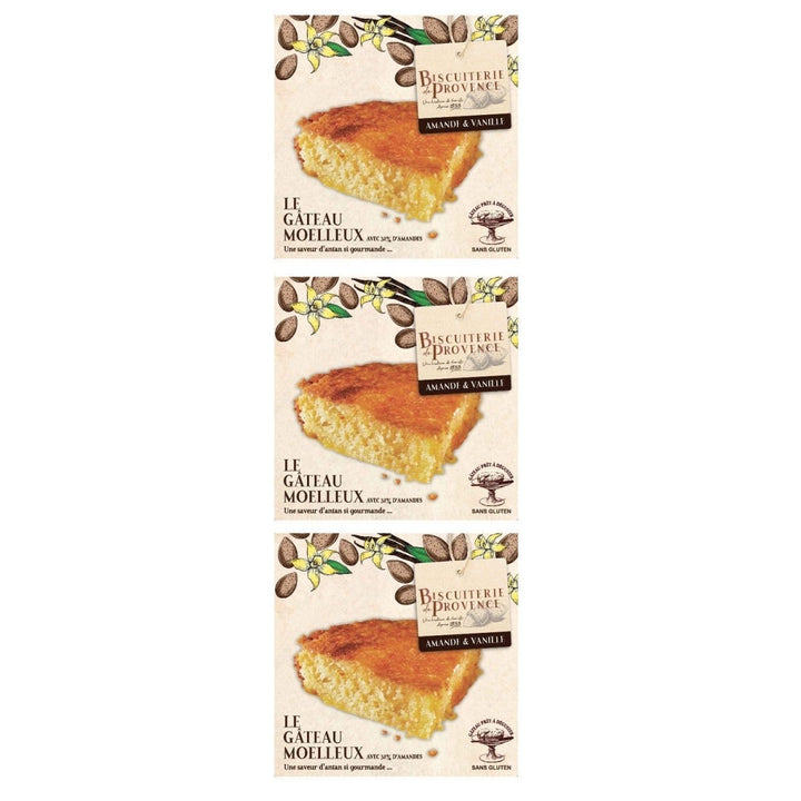 Biscuiterie de Provence Mandelkuchen mit Vanille Kuchen Süßgebäck Glutenfrei Frankreich (3 x 240g) - Versanel - 